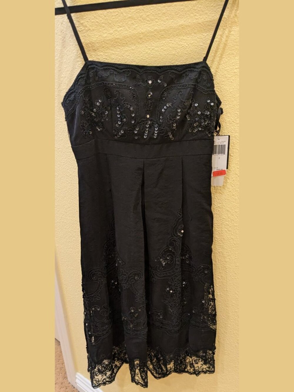 NWT Sue Wong Nocturne Little Black Dress Sequins Beading Style P9135 Size 2 NEW